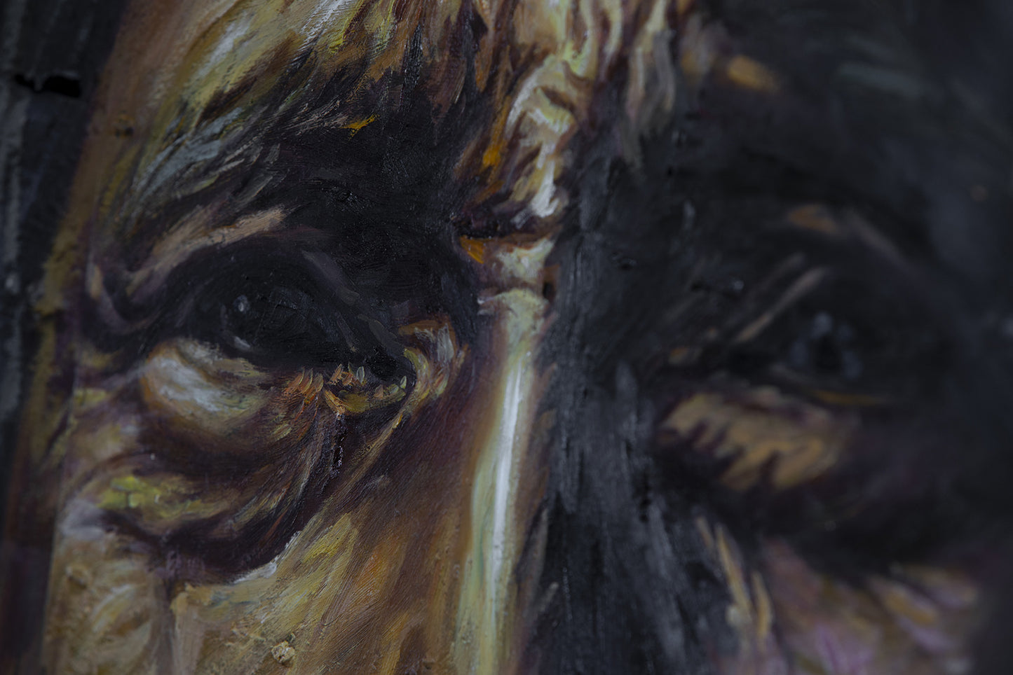 Sitting Bull - portrait sur métal, peinture à l'huile sur métal rouillé couleur