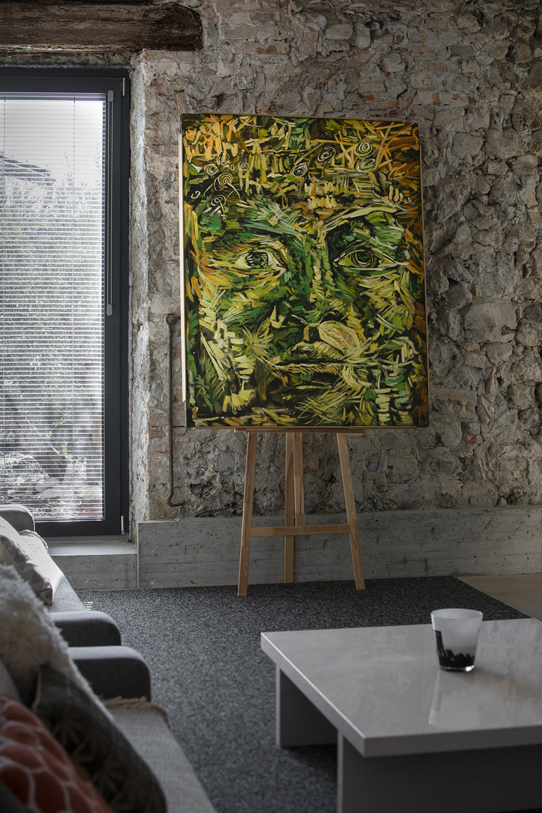 Visage - peinture à l'huile sur toile