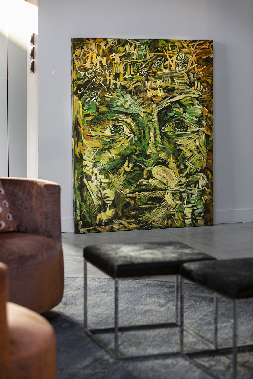Visage - peinture à l'huile sur toile