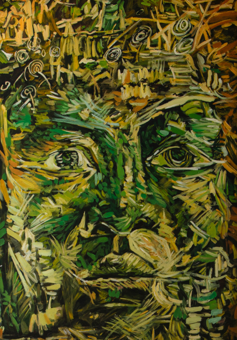 Visage - peinture à l'huile sur toile