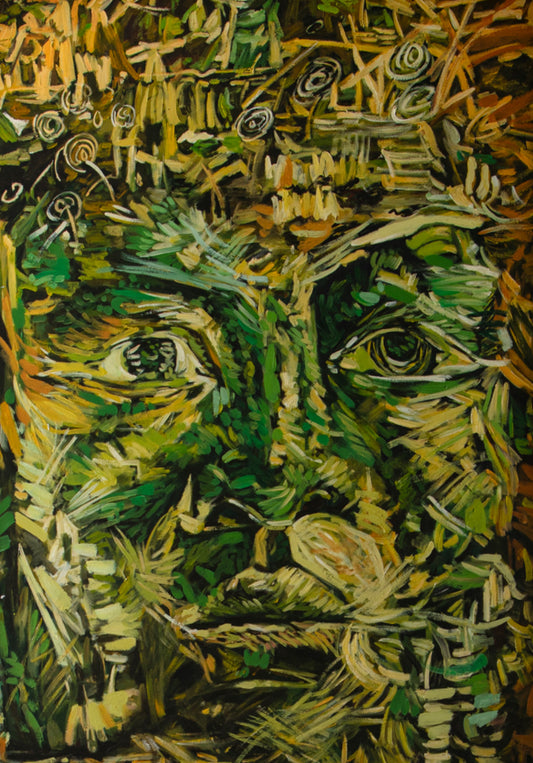 Visage - peinture à l'huile sur toile
